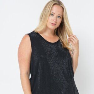 Black Plus Size Rhinestone Tank Top